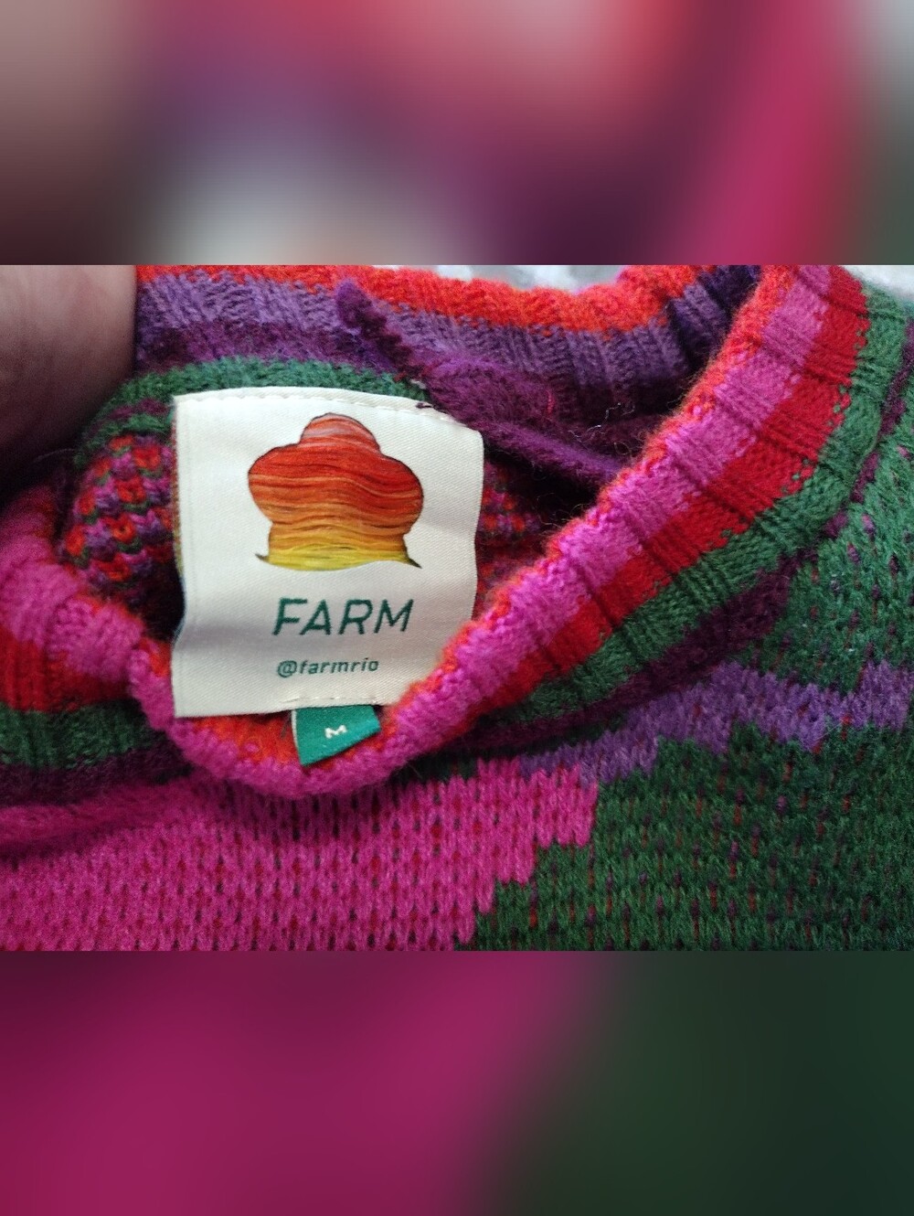 FARM Rio Abstract Colorblock Crewneck Sweater - Picture 3 of 5